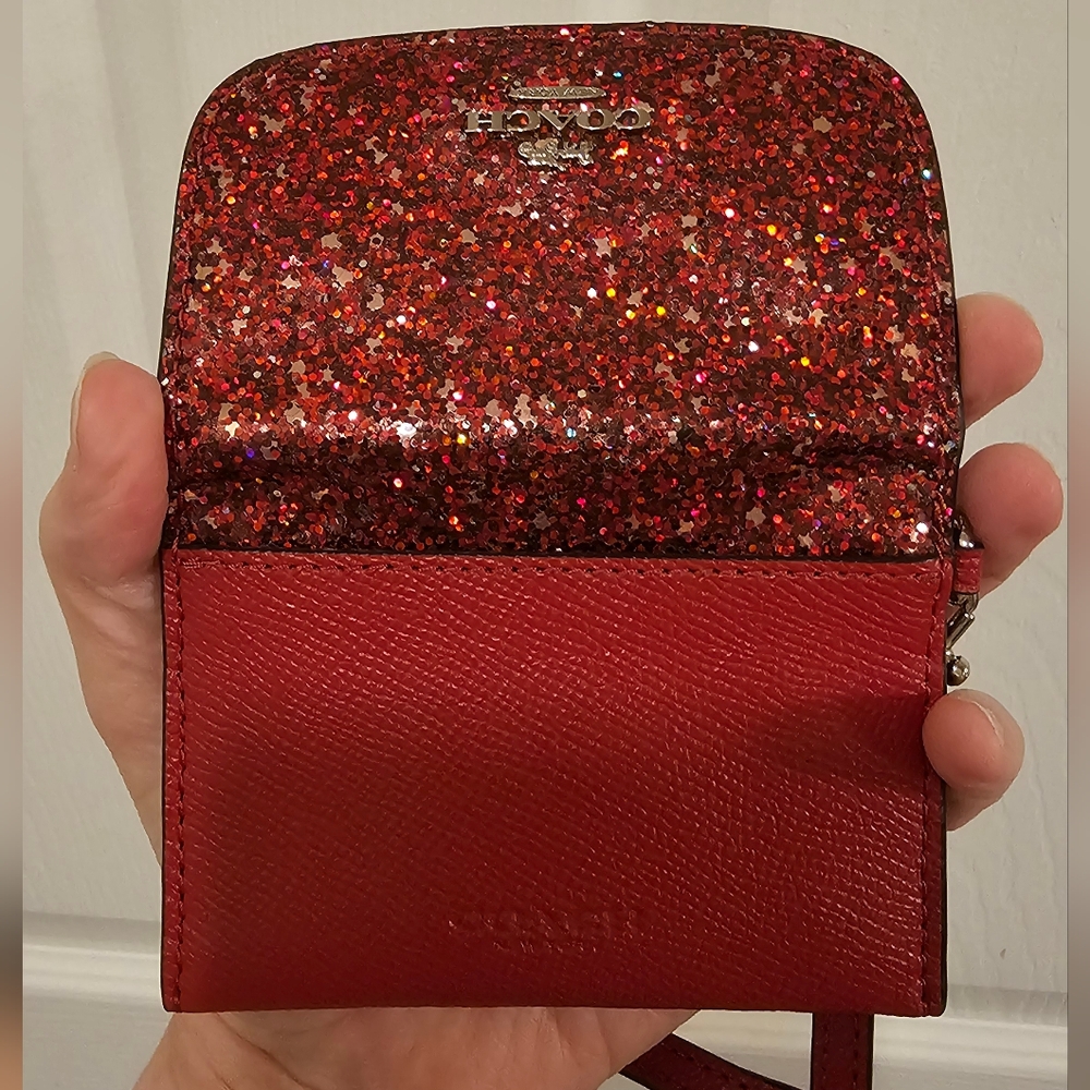 Coach Rare Sparkle Red Card Pouch - Picture 5 of 17